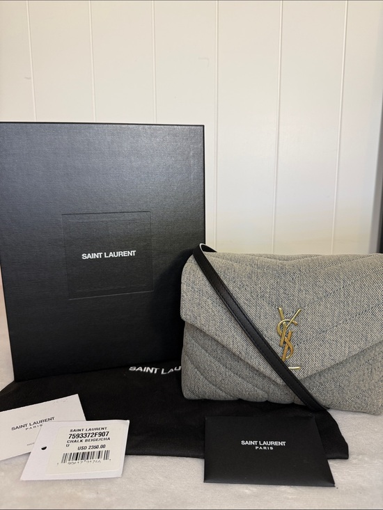 Saint Laurent Handbags - Saint Laurent Loulou Puffer Y Quilted Toy Blue Denim NWT Crossbody Italy COA
